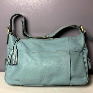 TOCCO Shoulder Bag Blue Genuine Leather Made in Italy
